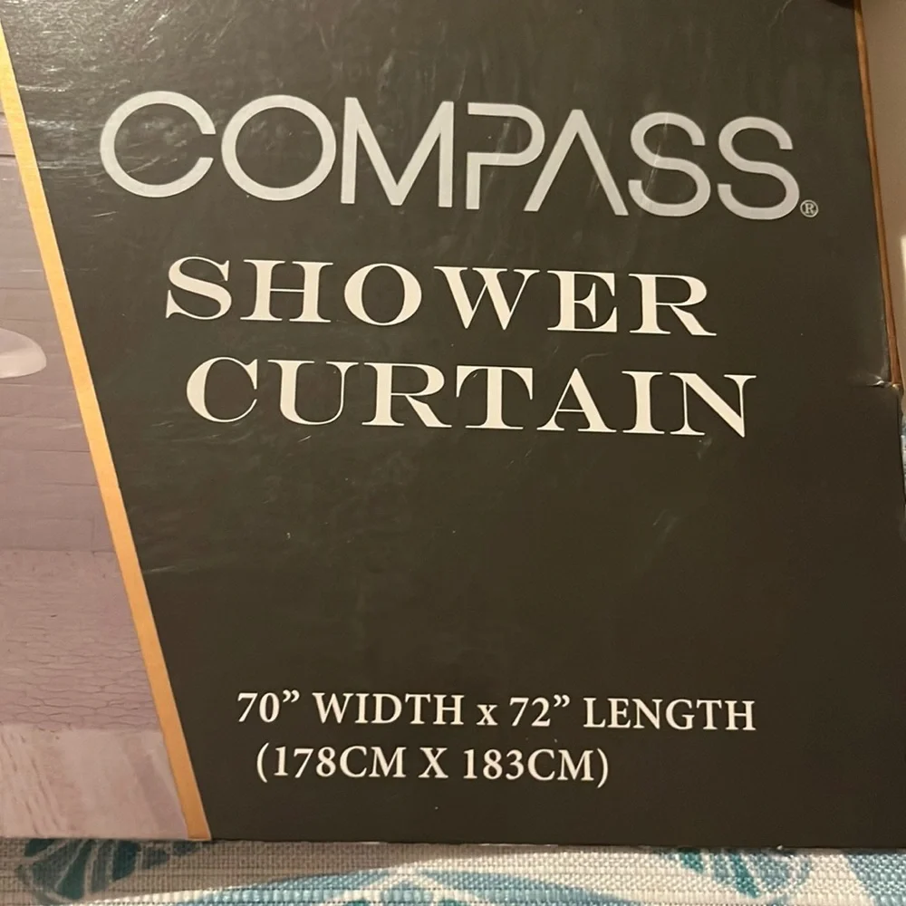Compass Shower Curtain 70” x 72” brand new Washable material Modern design